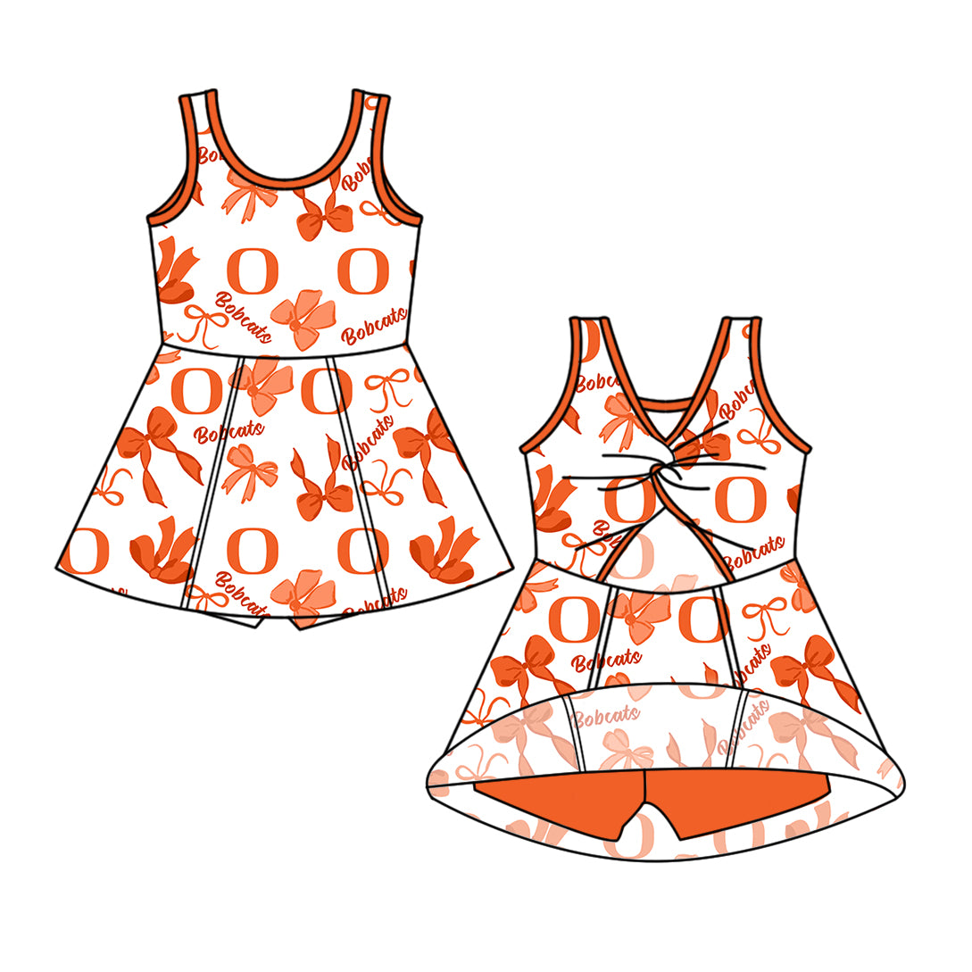 Custom Moq 3 Bobcats Bows Yoga Skorts Girls Dress