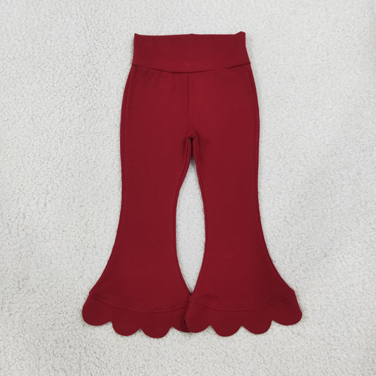 P1082 Scallop Maroon Girls Pants