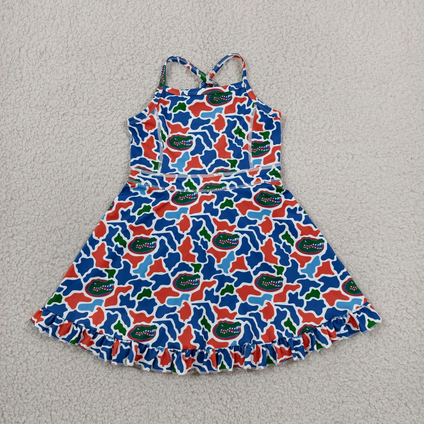 GSD3589 Football Item Camo Sleeveless Skorts Girls Dress