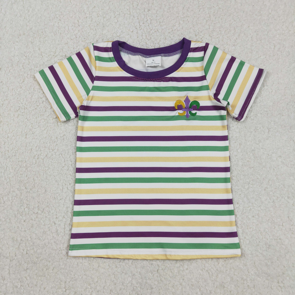 Embroidery BT1437 Mardi Gras short sleeve boys top