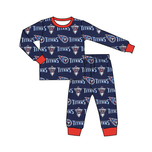 custom Team 19 Red & Navy Long Sleeve Kids Clothes