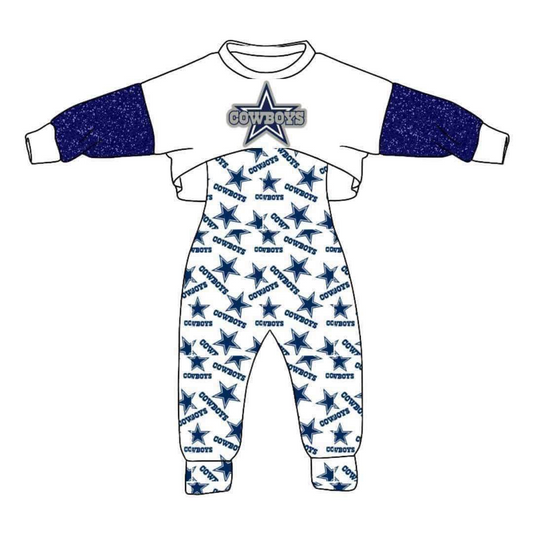 custom S 10.17 cowboy star long sleeve jumpsuit girls set