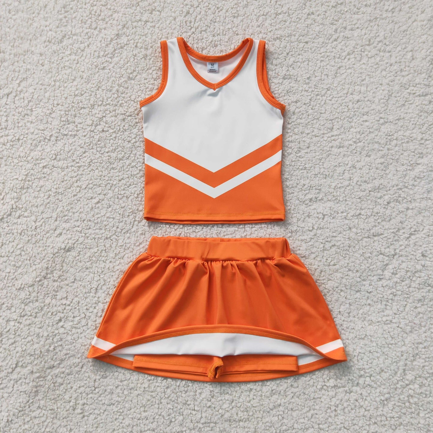 GSD4199 Yoga Orange Sleeveless Skorts Girls Set