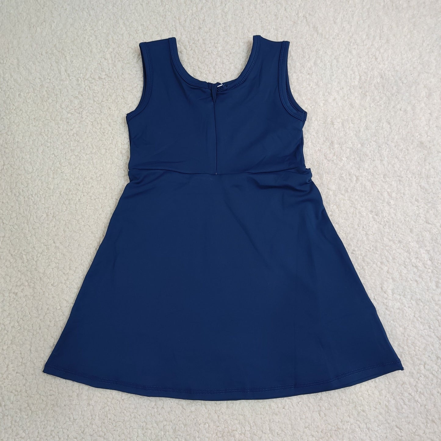 GSD3880 Yoga Solid Color Navy Blue Sleeveless Skorts Girls Dress