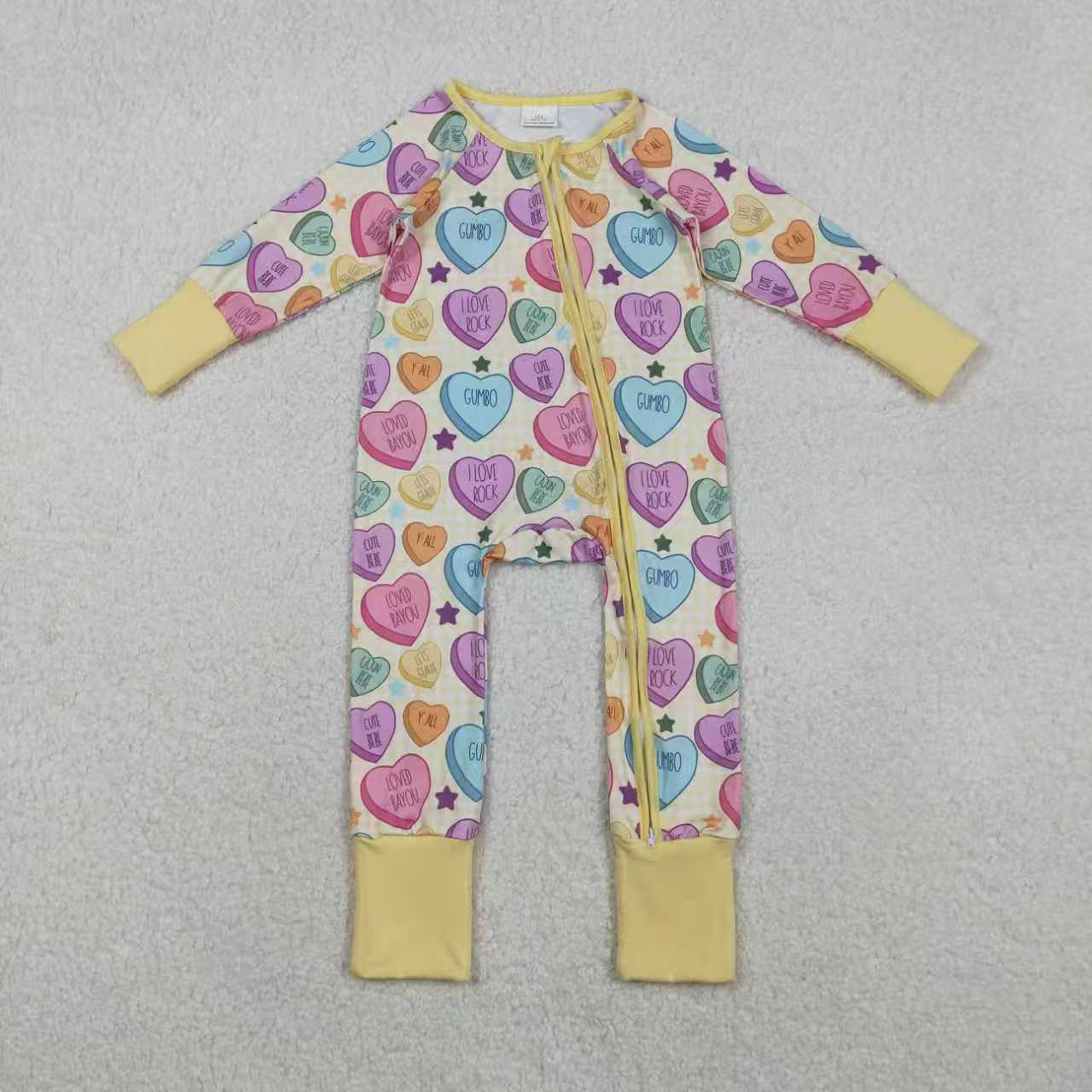 Valentine's Day Heart Romper/Pajamas RTS Sibling Clothes