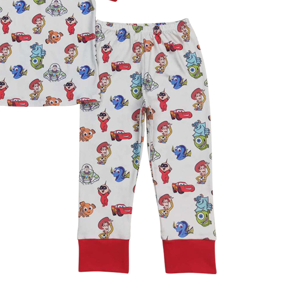 BSPO0322 Cartoon Colorful Baby Red Short Sleeve Pants Girls Pajamas