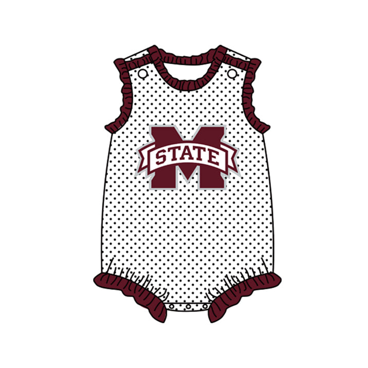 custom S 8.4 Team red sleeveless kids romper