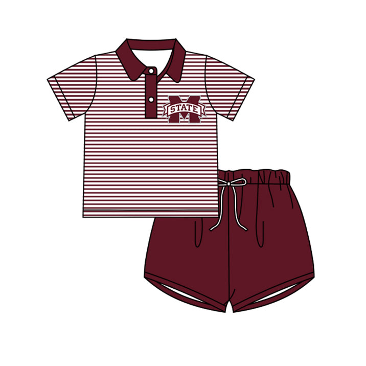 custom S 8.4 Team red flutter sleeve shorts kids set