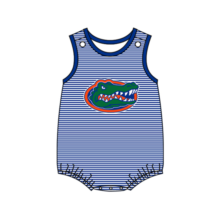 custom S 8.4 Team blue striped sleeveless kids romper