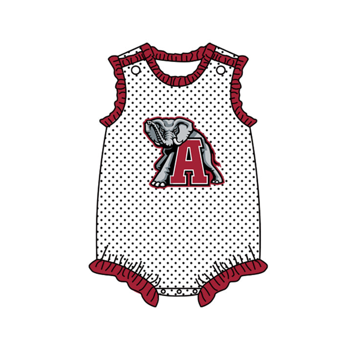 custom S 8.4 Team red sleeveless kids romper