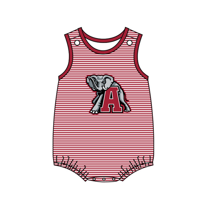 custom S 8.4 Team red sleeveless kids romper