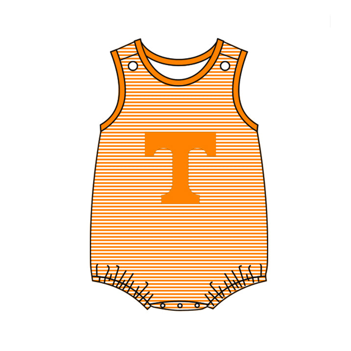 custom S 8.4 Team orange sleeveless kids romper