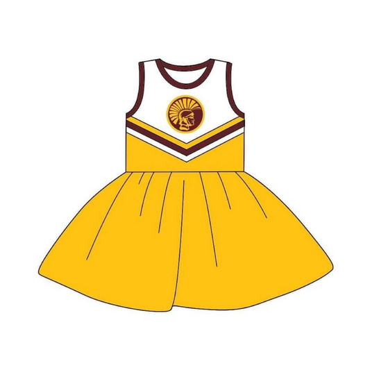 custom S 8.23 Yellow sleeveless cheerleader dress