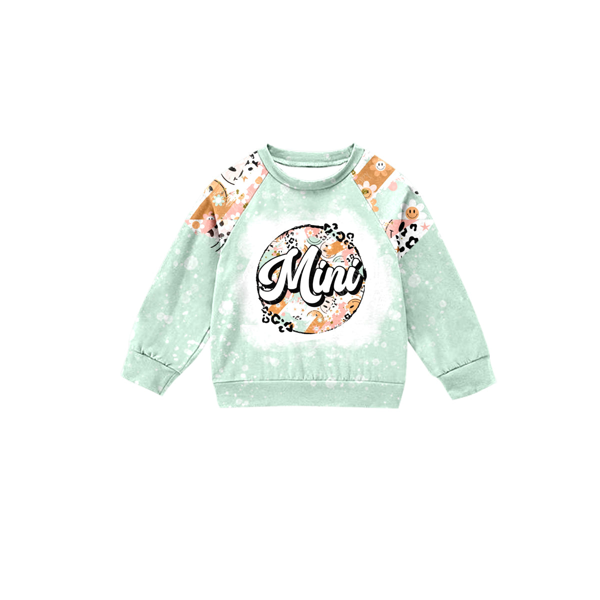 custom S 8.1 mini colorful flowers smile long sleeve kids top please order before 14th August