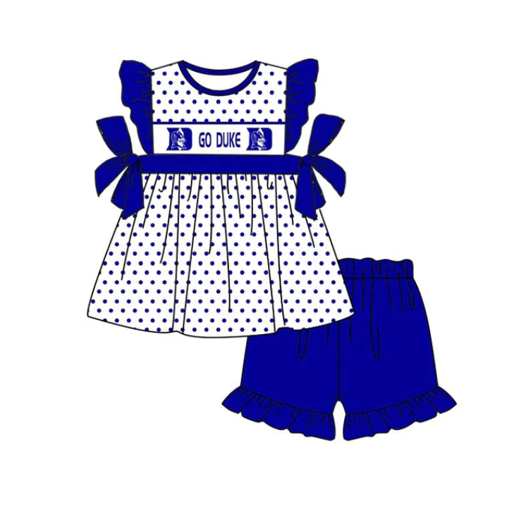 custom S 8.23 Blue dot girls set