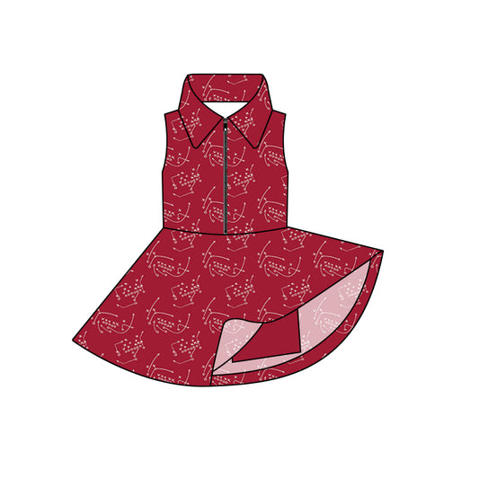 custom football team maroon sleeveless polo skirt with shorts