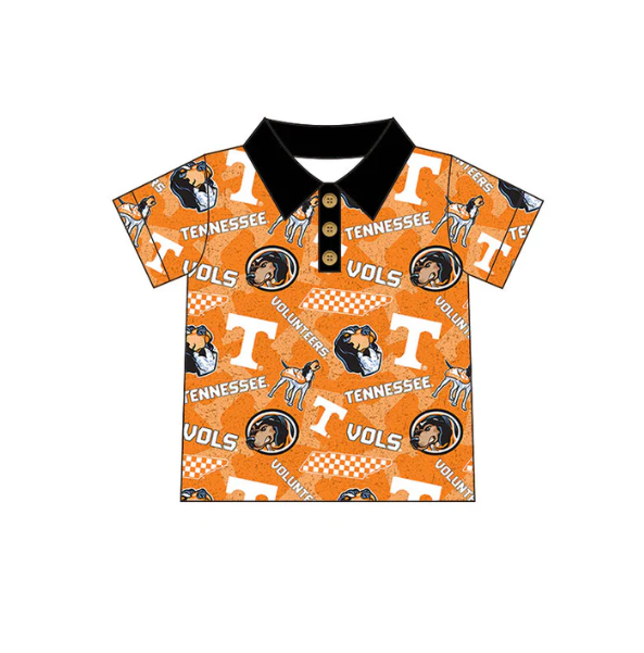 custom S Vols dog orange short sleeve boys top