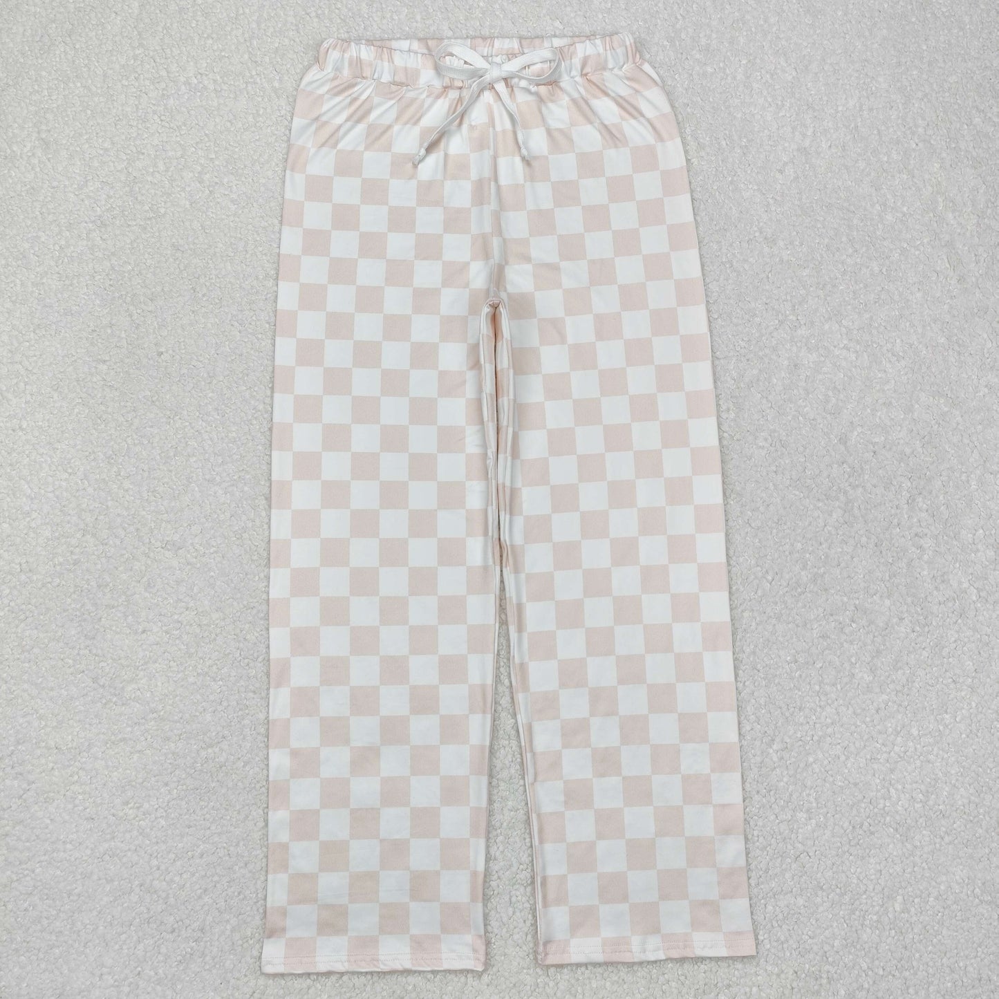 P0730 Khaki Checkered Adult Women Pants