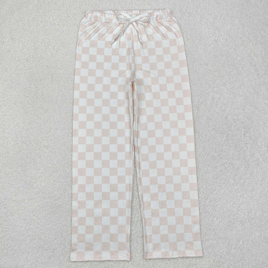 P0730 Khaki Checkered Adult Women Pants
