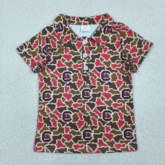 BT1697 Football Item Camo Short Sleeve Boys Top