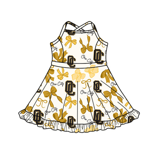 Custom Moq 3 ore city Bows Yoga Skorts Girls Dress