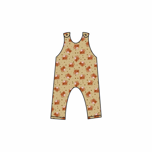 custom Thanksgiving cute pie sleeveless boys romper