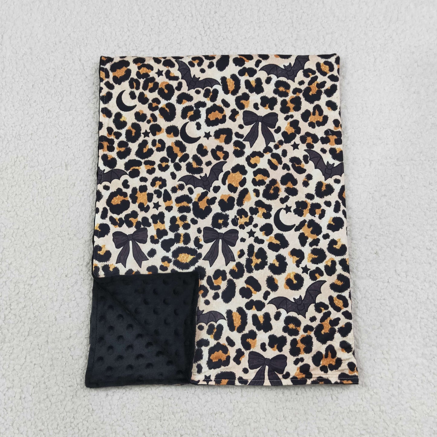 BL0290 Halloween Bat Leopard Baby Blanket