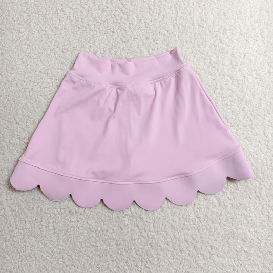 GLK0268 Yoga Pink Scallop Skorts Girls Skirt