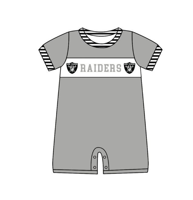 Custom Moq 3 Football Team Raiders Short Sleeve Boys Romper
