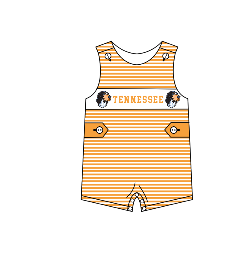 Custom Moq 3 Football Item Tennessee Orange Sleeveless Boys Romper