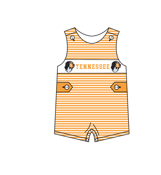 Custom Moq 3 Football Item Tennessee Orange Sleeveless Boys Romper