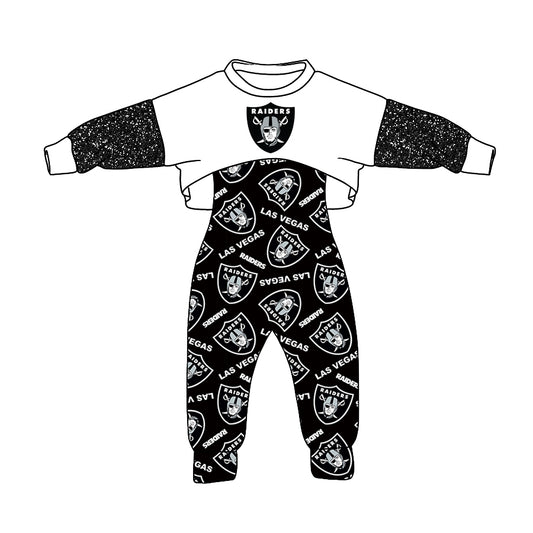 custom S 9.13  White black long sleeve jumpsuit set