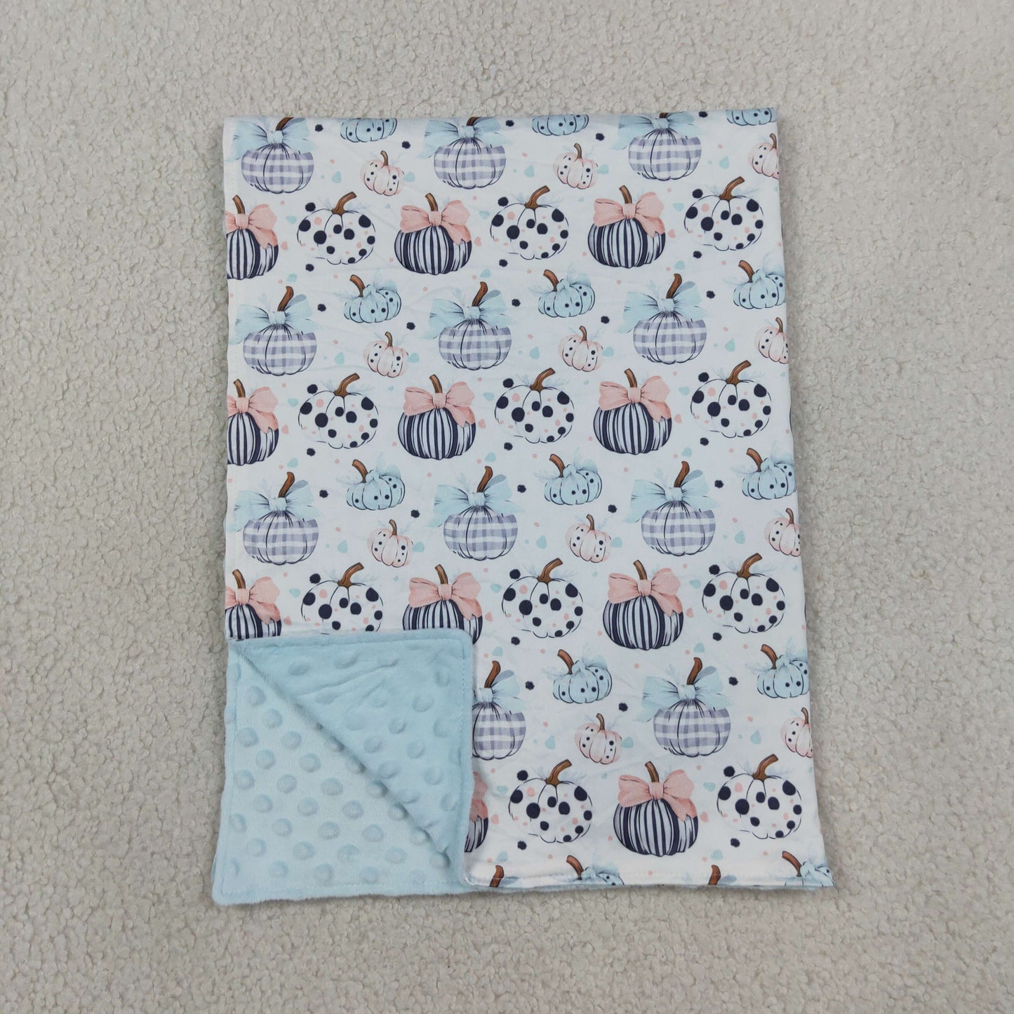 BL0253 Pumpkin Bows Baby Blanket