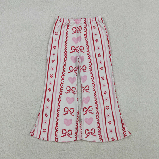 P0894 Valentine's  Day heart bows pink girls pants