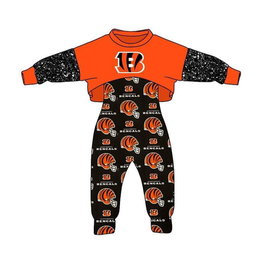 custom S 10.17 Red long sleeve black jumpsuit girls set