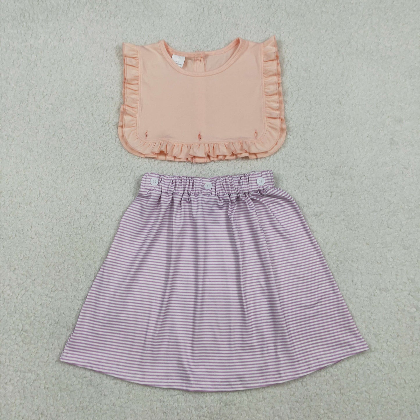 preorder Samples GSD3559 Pink Purple Striped Sleeveless Girls Dress