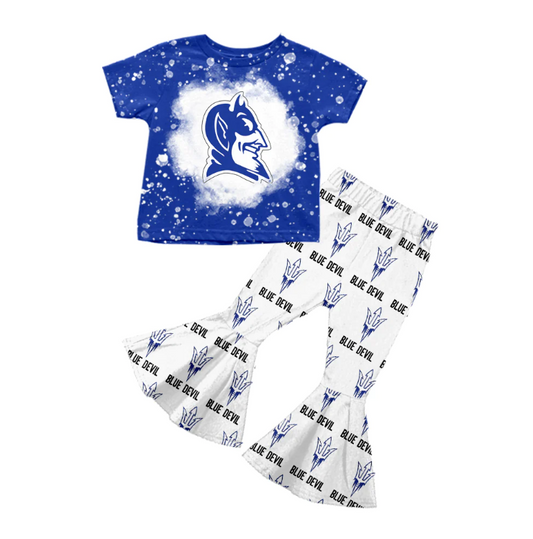 custom S 10.3 Team blue short sleeve pants girls set