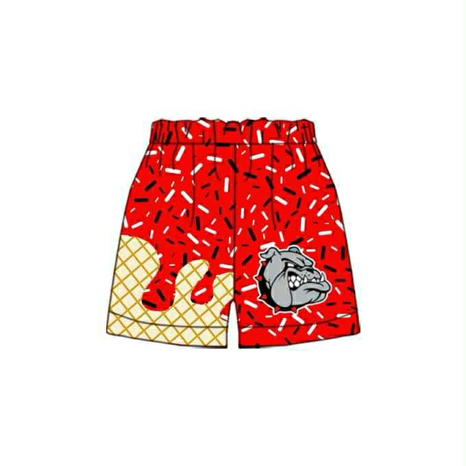 custom moq 3 milk silk ice bulldog football team boys shorts
