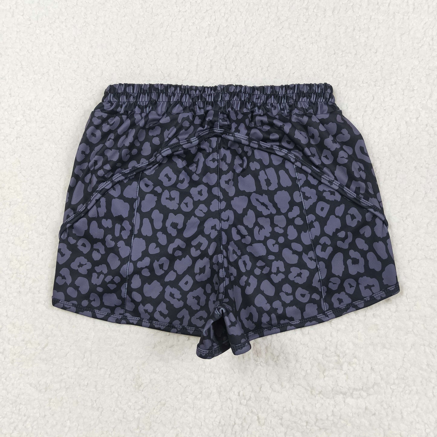 SS0471 yoga dark grey leopard adult shorts