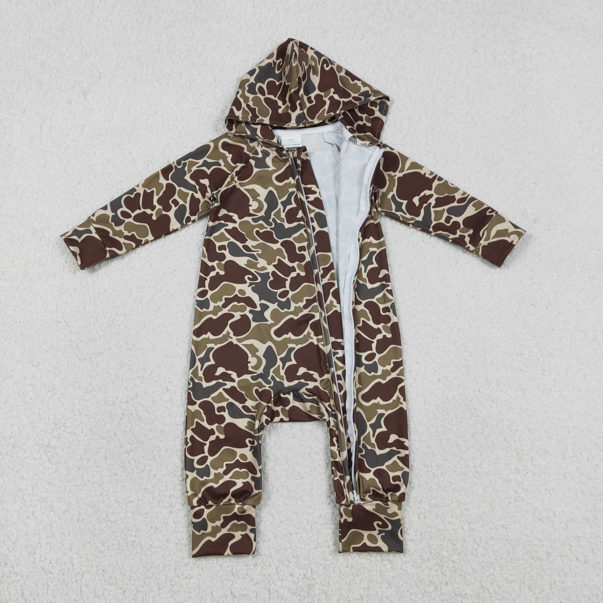 LR2826 hunting camo hoodei zipper long sleeve boys romper