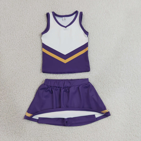 GSD4193 Yoga Purple Sleeveless Skorts Girls Set
