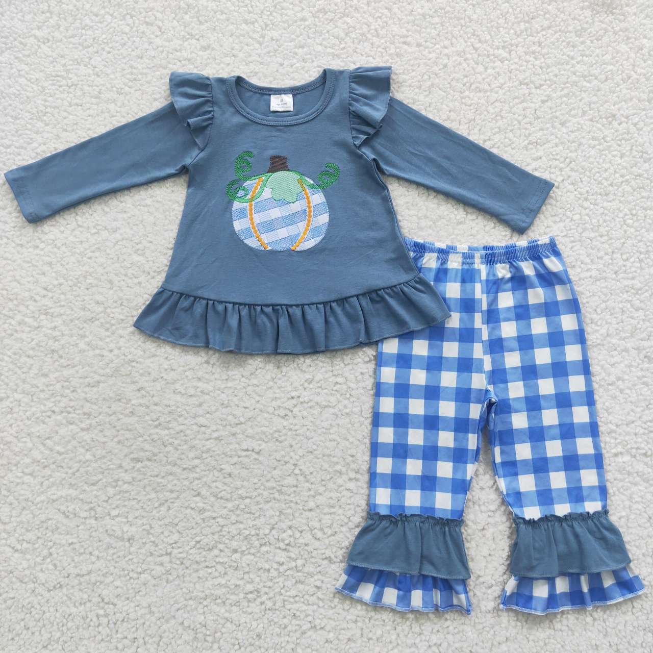 GLP0439 Blue Pumpkin Long Sleeves Top Cell Pants Girls Kids Set