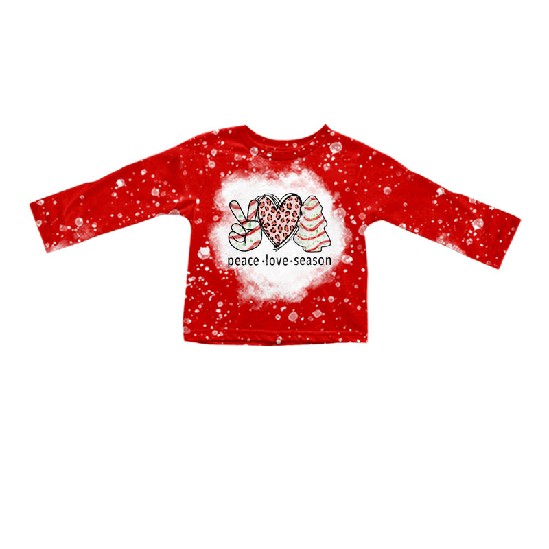 preorder GT0328 Christmas Peace love season red girls top