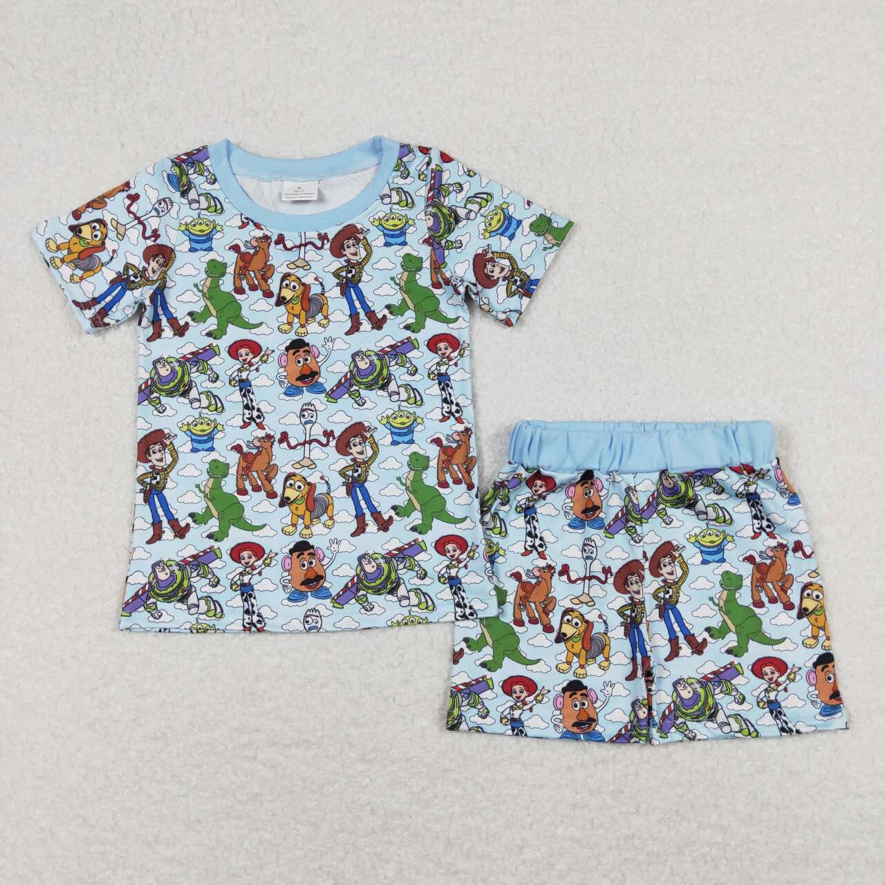 BSSO0728 cartoon toy blue short sleeve shorts boys pajamas