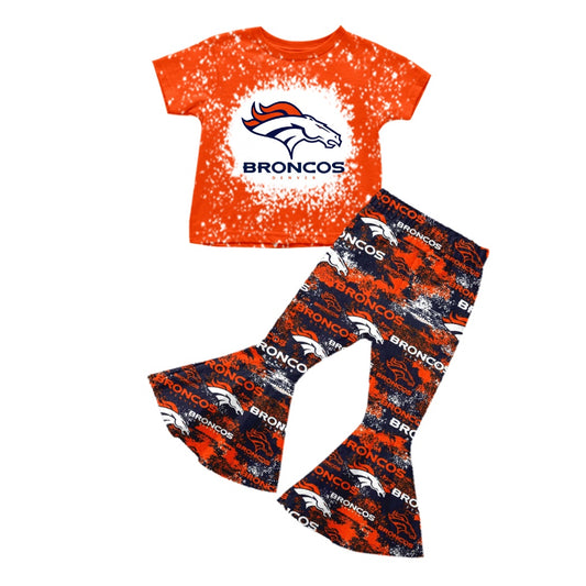 custom S 8.21 Orange short sleeve pants girls set