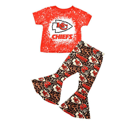 custom S 8.21 Orange short sleeve pants girls set