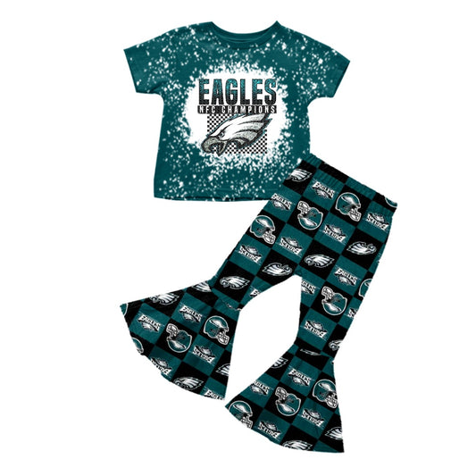 custom S 8.21 Green short sleeve pants girls set