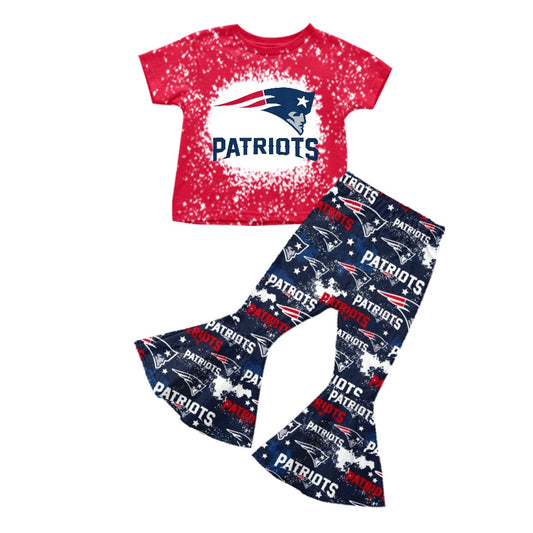 custom S 8.21 Red short sleeve pants girls set