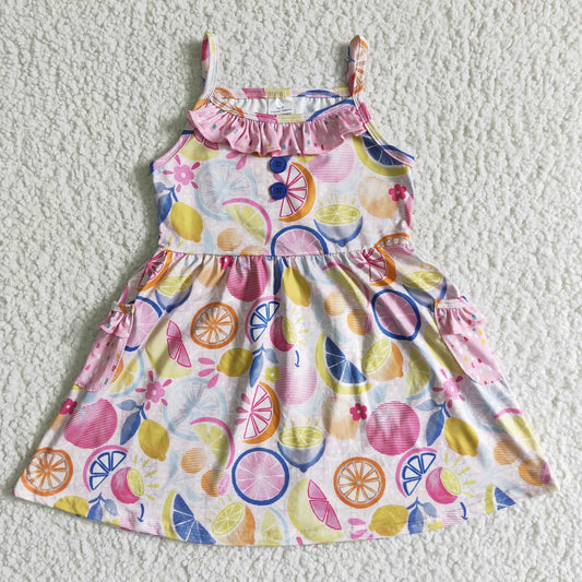 GSD0026 Summer Fruits Print Casual Baby Dress