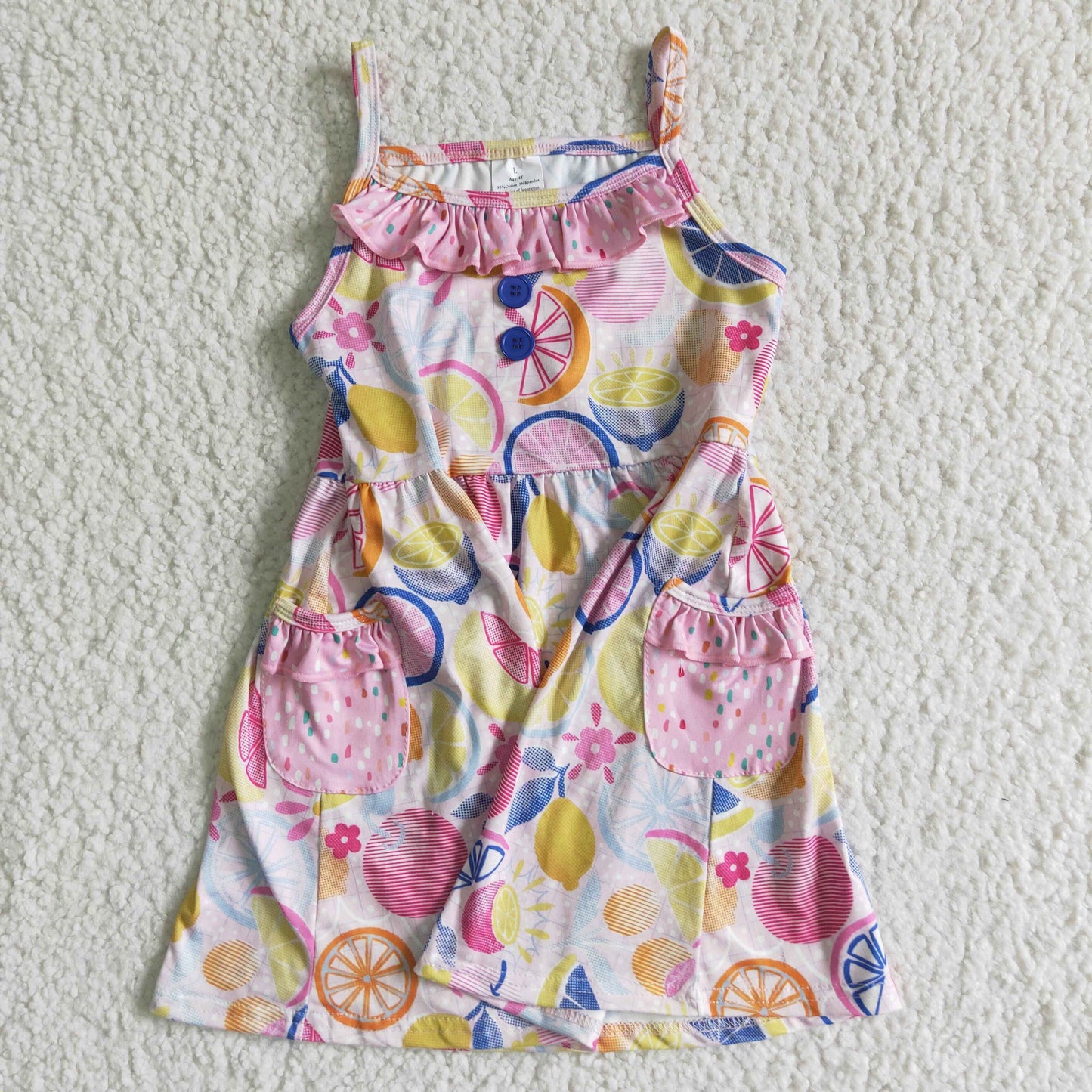 GSD0026 Summer Fruits Print Casual Baby Dress